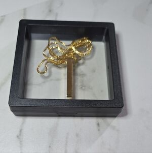 Gold Bar Pendant Necklace
